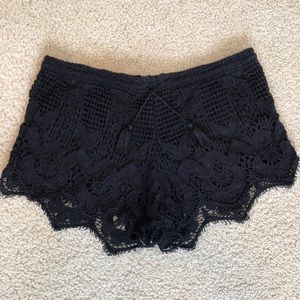 Express black lace shorts